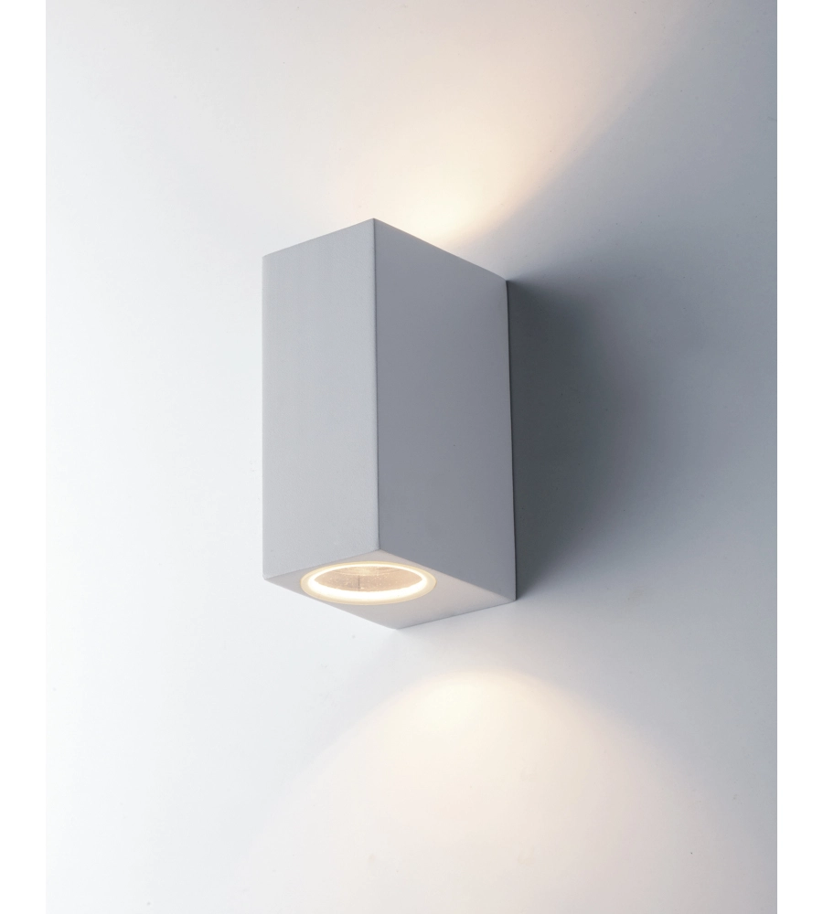 APPLIQUE "QUBO" ALLUMINIO BIANCO, 15,1X6,7X9,3 CM